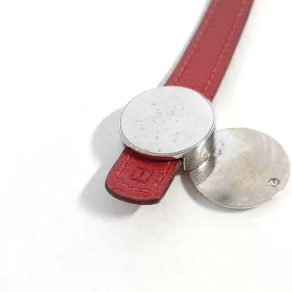 Hermes Bracelet Serie Looping Redish Black Leather Silver Hardware - Picture 7 of 9
